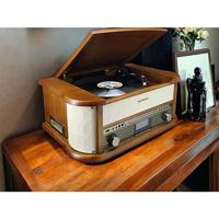 Soundmaster NR566BE 7-in-1 nostalgische stereo-installatie met draaitafel audio Technica magneettonnemmer | digitale radio DAB+ | CD-MP3 | USB | cassette | Bluetooth | digitaliseringsfunctie | - thumbnail