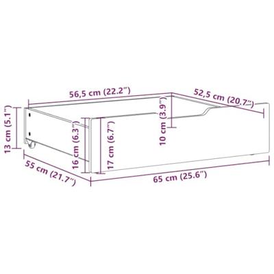 VidaXL Bedlades 2 st 65x55x17 cm massief grenenhout wit VidaXL Bedlades 2 st 65x55x17 cm massief grenenhout wit