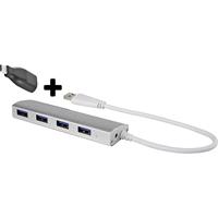 Renkforce USB 3.2 Gen 1-hub 4 poorten Met aluminium behuizing Aluminium - thumbnail