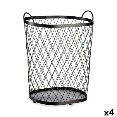 Mand Gift Decor Zwart Metaal 40 L (4 Stuks)