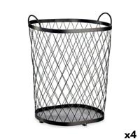 Mand Gift Decor Zwart Metaal 40 L (4 Stuks) - thumbnail