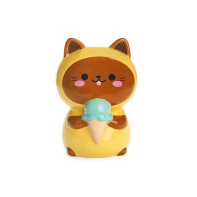 Coin bank Kawaii Minty yellow ceramic
