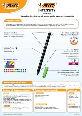 Bic viltstift Intensity Up, etui van 24 stuks