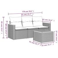 4-delige Loungeset met kussens poly rattan zwart - thumbnail