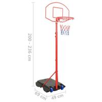 VidaXL Basketbalset draagbaar verstelbaar 200-236 cm - thumbnail
