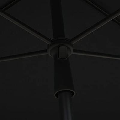 VidaXL Parasol met paal 210x140 cm zwart