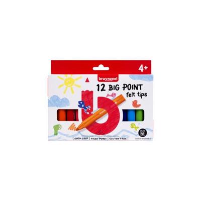 Viltstift bruynzeel kids big point set 12 kleuren Viltstift bruynzeel kids big point set 12 kleuren