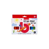 Viltstift bruynzeel kids big point set 12 kleuren - thumbnail