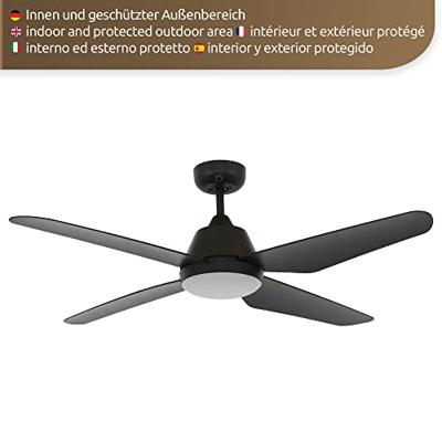 Lucci AIR Aria Plafondventilator 68 W (Ø x h) 122 cm x 33 cm Zwart Met afstandsbediening