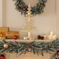 VidaXL Kerstdecoratie kerstboom 60 cm massief grenenhout - thumbnail