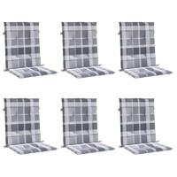 VidaXL Tuinstoelkussens 6 st 100x50x3 cm oxford stof ruitpatroon grijs - thumbnail