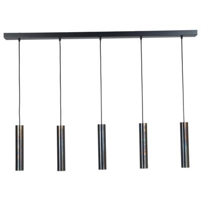 Masterlight Eettafel hanglampRun 5-lichts gunmetal cilinders - 2381-05-66-130-5
