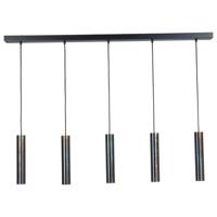 Masterlight Eettafel hanglampRun 5-lichts gunmetal cilinders - 2381-05-66-130-5 - thumbnail