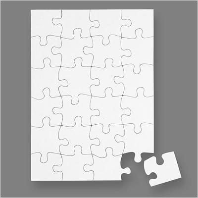 Creativ Company Puzzel, afm 15x21 cm, wit, 24 delen, 16 stuk/ 1 doos