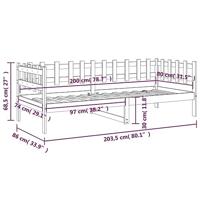 Slaapbank 80x200 cm massief grenenhout grijs - thumbnail