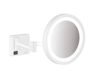 Hansgrohe Scheerspiegel AddStoris Met LED Licht Mat Wit Hansgrohe Scheerspiegel AddStoris Met LED Licht Mat Wit
