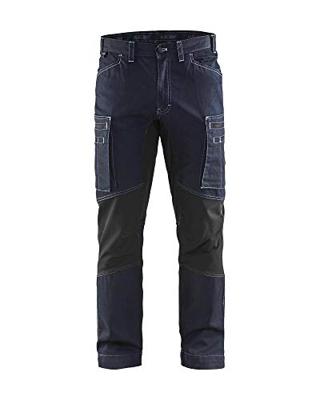 Blåkläder Service werkbroek denim stretch 14591142 | Marineblauw/Zwart | Maat 44 - 7330509485873