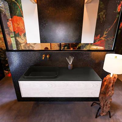 Badkamermeubelset Mondiaz Erin 120 cm met 1 Lade met RIDGE Wastafel Links Urban Zonder Kraangaten Greeploos Mat Underlayment Badkamermeubelset Mondiaz Erin 120 cm met 1 Lade met RIDGE Wastafel Links Urban Zonder Kraangaten Greeploos Mat Underlayment