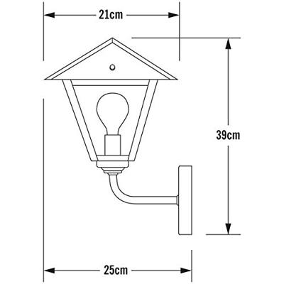 Konstsmide Benu 439-320 Buitenlamp (wand) Spaarlamp, LED E27 60 W Staal