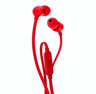 JBL T110 Wired in-Ear Headphone , Red Color - thumbnail