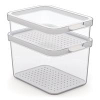 Rotho cauma set koelkastorganizer 1.2l + 2.15l transparant - thumbnail