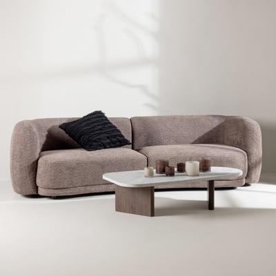 Nohr 3-zits Bank 'Macrina' Organisch, Bouclé, 268cm, kleur Bruin