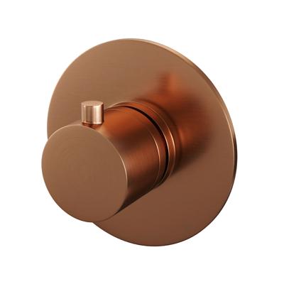 Brauer Copper Edition inbouwthermostaat - met inbouwdeel - 1 gladde knop - PVD - geborsteld koper 5-GK-018RR