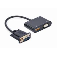 VGA naar HDMI + VGA adapterkabel, 0,15 m, zwart - thumbnail