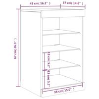 Dressoir met LED-verlichting 41x37x67 cm wit - thumbnail