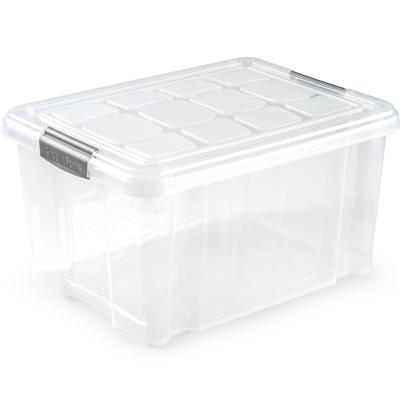 1x Opslagbakken/organizers met deksel 16 liter 40 cm transparant - Opbergbox 1x Opslagbakken/organizers met deksel 16 liter 40 cm transparant - Opbergbox