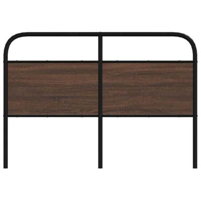 Hoofdbord 135 cm bewerkt hout en staal bruin eikenkleurig Hoofdbord 135 cm bewerkt hout en staal bruin eikenkleurig