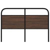 Hoofdbord 135 cm bewerkt hout en staal bruin eikenkleurig - thumbnail