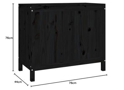 VidaXL Wasmand 88,5x44x76 cm massief grenenhout zwart