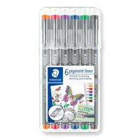 Fineliner Staedtler Pigment 308 assorti 0.5mm set à 6st assorti - thumbnail