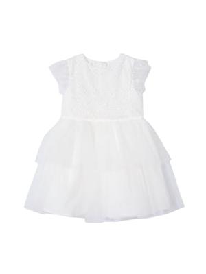 Mayoral Zomer jurk tule pailletten meisjes - natural wit