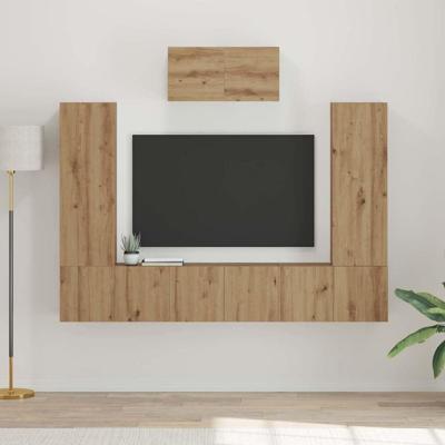 Tv-meubelset 7 pcs artisanaal eikenkleurig 180 x 30 x 120 cm