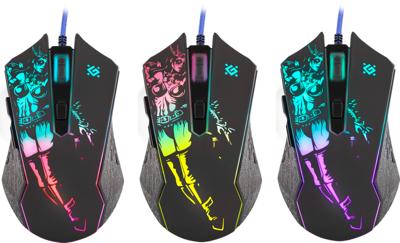 Gaming, bedraad, optische muis DEFENDER GM-933 SIN'SISTER 7200dpi 6P met achtergrondverlichting