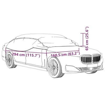 VidaXL Autohoes half met haken l zilverkleurig