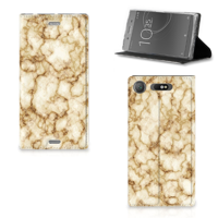 Sony Xperia XZ1 Standcase Marmer Goud - thumbnail