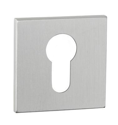 Paar vierkante PC rozetten ZN 52x52x5mm rvs mat