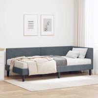 Hoekbedframe met Matras Anders 2 pcs Grijs Fluweel - thumbnail