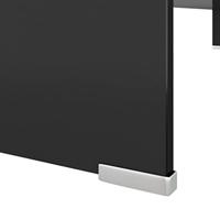 TV-meubel/monitorverhoger zwart 110x30x13 cm glas - thumbnail