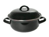 CasaLupo Emaille Braadpan 22 cm Zwart - thumbnail