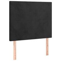 Bedframe met hoofdeinde fluweel zwart 90x190 cm - thumbnail