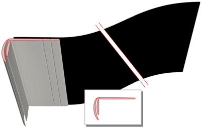 illbruck ME533 PVC Lateislabbe ZDP - 50 cm x 25 m - grijs hoekprofiel - zwarte folie