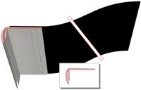 illbruck ME533 PVC Lateislabbe ZDP - 50 cm x 25 m - grijs hoekprofiel - zwarte folie - thumbnail