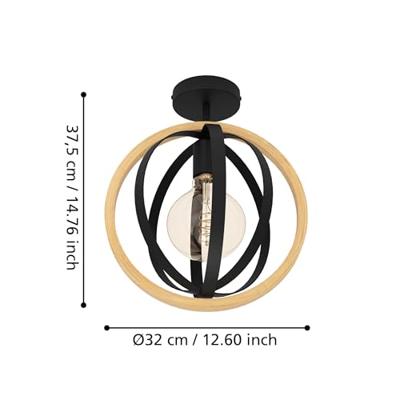 Eglo Houten plafondlampBasildon Ø 32cm - 43736