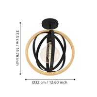 Eglo Houten plafondlampBasildon Ø 32cm - 43736 - thumbnail