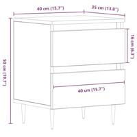 Nachtkastje 2 pcs artisanaal eikenkleurig 40 x 35 x 50 cm - thumbnail