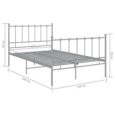 Bedframe metaal grijs 120x200 cm Bedframe metaal grijs 120x200 cm